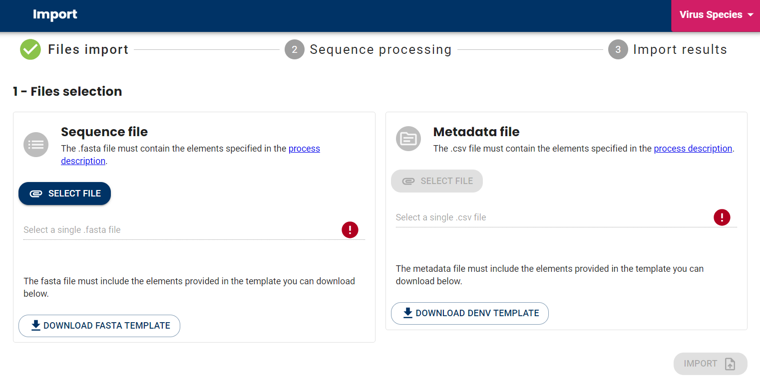 File selection interface